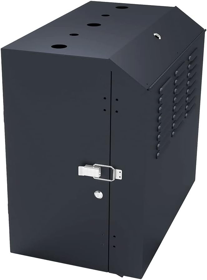 NavePoint 8U Vertical Server Rack Enclosure, Low Profile, 15.7' Deep, Max Weight Capacity 132lbs - 8U Network Cabinet Vertical Wall Mount, Perforated, Black