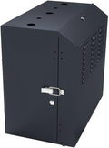NavePoint 8U Vertical Server Rack Enclosure, Low Profile, 15.7' Deep, Max Weight Capacity 132lbs - 8U Network Cabinet Vertical Wall Mount, Perforated, Black