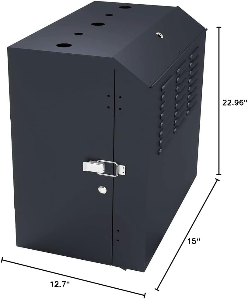 NavePoint 8U Vertical Server Rack Enclosure, Low Profile, 15.7' Deep, Max Weight Capacity 132lbs - 8U Network Cabinet Vertical Wall Mount, Perforated, Black