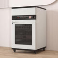 White Stereo Cabinet | 108cm Audio Rack | Media Console Stand for AV Components | Corner Audio Cabinet for Record Players | Stylish AV Media Storage