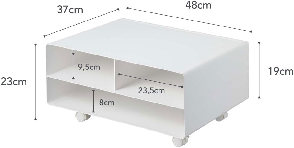 YAMAZAKI Home Desktop Printer Stand - Computer Accessory Office Organizer Steel One Size White
