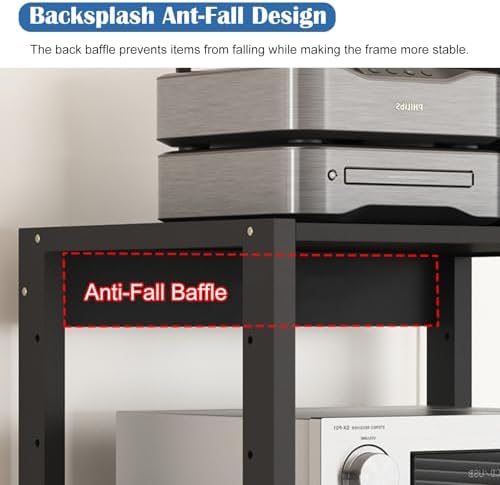 27in Modern Record Player Stand, 4-Tier Mobile Audio Shelf, Adjustable Stereo Equipment Rack for Home, Office, Classroom - Light Wood Vertical Storage Cabinet