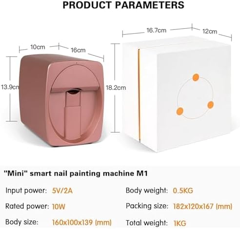 Portable 3D Nail Art Printer - Smart Automatic Machine for Kids, Nail Studios, Manicurists & Enthusiasts - Easy DIY Nail Designs, Fun & Creative Nail Art Tool