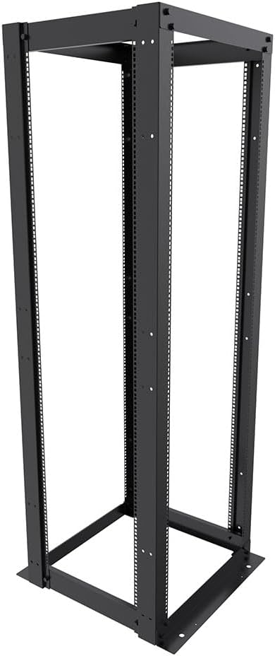 NavePoint 42U 23-inch Width 4-Post Frame Rack - Open Frame Rack with Cage Nut for 19 Inch Equipments, Server Rack 881 lbs Weight Capacity, Floor Mount, RU Markings
