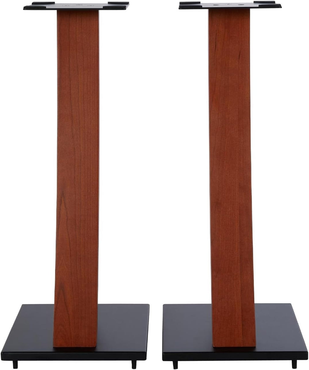 EXIMUS One Pair Fixed Height Universal Speaker Floor Stands with Real Wood - Cedar - 290 Series