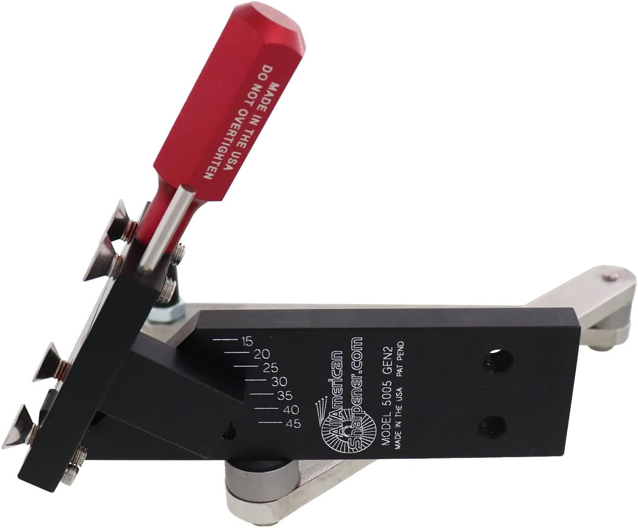 All American Sharpener Model 5005 Adjustable Lawn Mower Blade Sharpener with Angle Grinder and Wheel