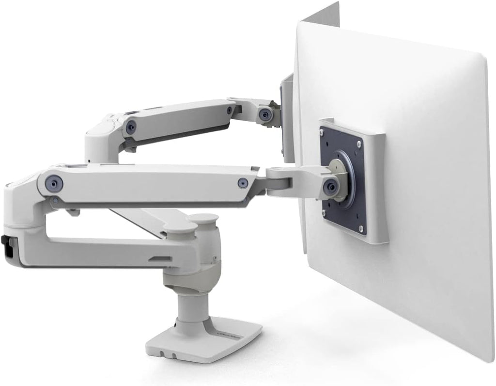 Ergotron – LX Dual Monitor Arm, VESA Desk Mount – for 2 Monitors Up to 27 Inches, 7 to 20 lbs Each – White