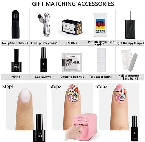 Professional Mini 3D Nail Printer - Portable Mobile Nail Art Machine for Kids, Nail Studios, Manicurists & Nail Enthusiasts - Perfect for Creative Nail Designs, White