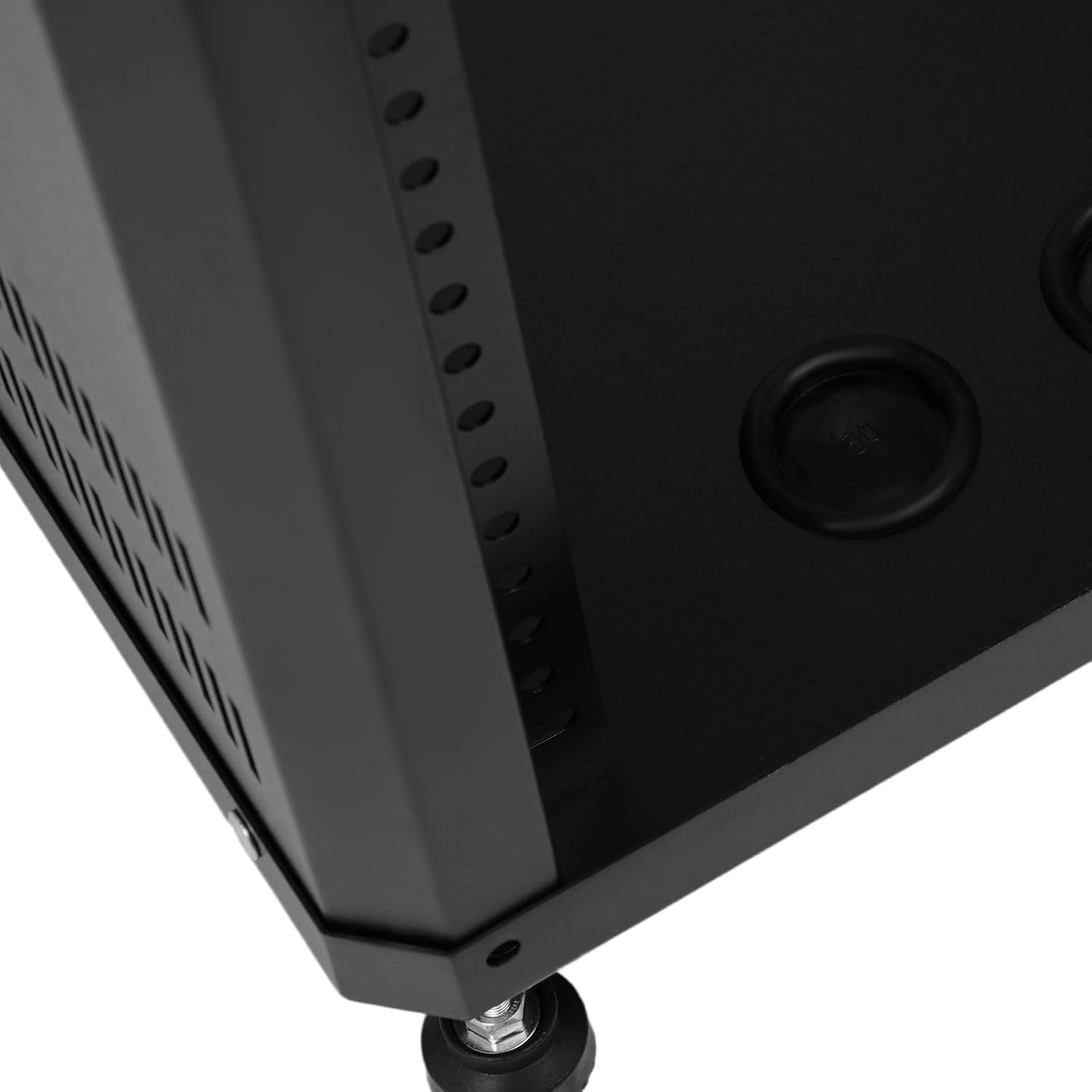 18U Server Rack with Wheels&Leveling Feet,Freestanding Rolling Open Frame IT Network Server Cabinet Rack Shelf for Audio Video Music Recording Computer AV Data & IT Equipment,Up to 300 Lbs Load,Black