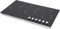 110V 4000W Electric Ceramic Cooktop,5 Burners Built-in Stovetop with Knob Control,Safety Lock,0-90' Timer, 5 Gears Firepower, 35.4in Countertop Electric Hot Plate without Plug