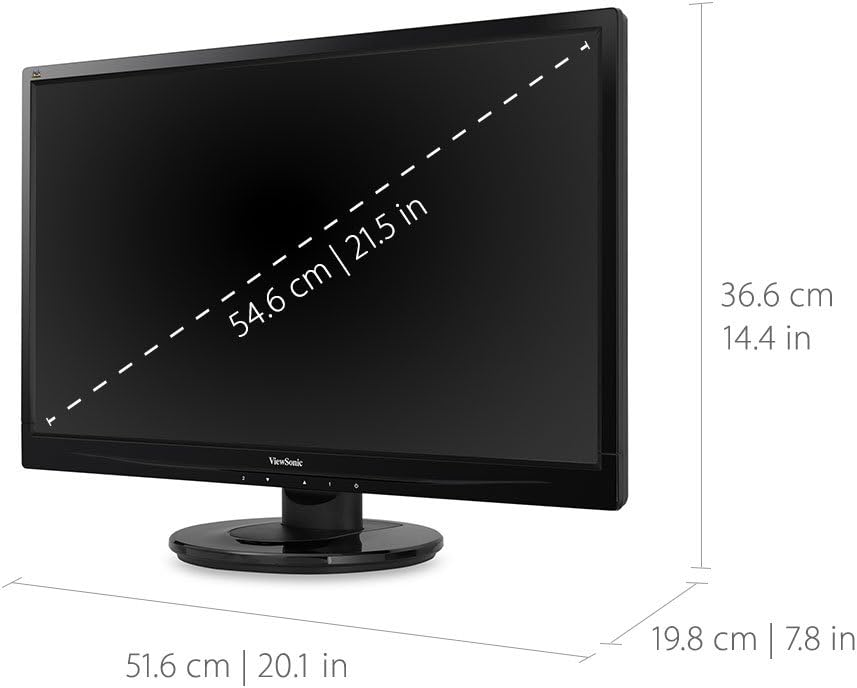 ViewSonic VA2246M-LED 22 Inch Full HD 1080p LED Monitor with DVI and VGA Inputs,Black