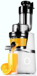 Slow Masticating Juicer with 65mm Large Mouth, Higher Juice Yield, Quiet Motor, Reverse Function, Easy Clean, for Fruits & Vegetables