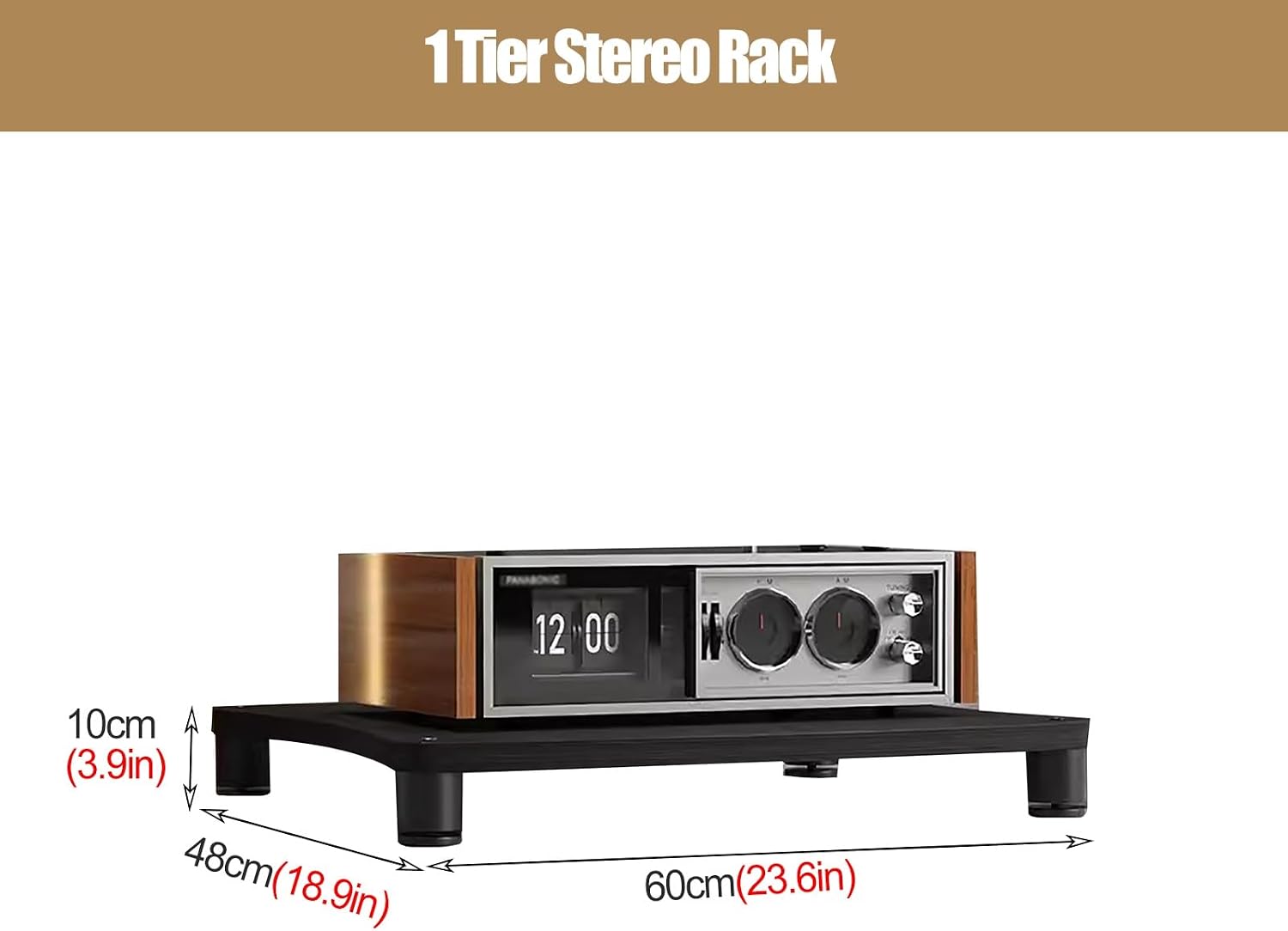 YLLFFLL Stereo Stands for Small Spaces/Living Room/Bedroom/Home, 1/2/3/4-tier Wooden & Metal Av Component Media Stand Stereo Cabinet, Heavy Duty Audio Equipment Rack(#1,1tier)