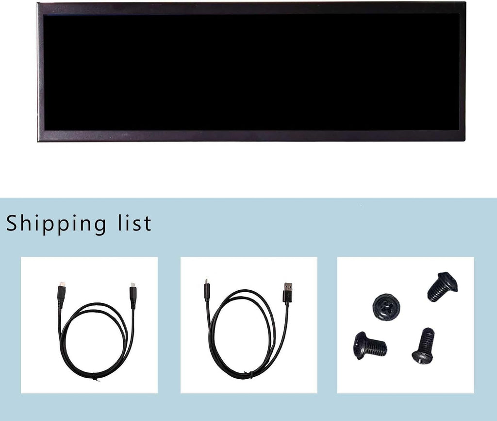 VSDISPLAY 14.5'' 14.5 Inch 2560x720 2K IPS LCD Monitor Stretched Bar Display for Computer PC Case GPU CPU Secondary Screen Monitor,Supports USB-C Video Input
