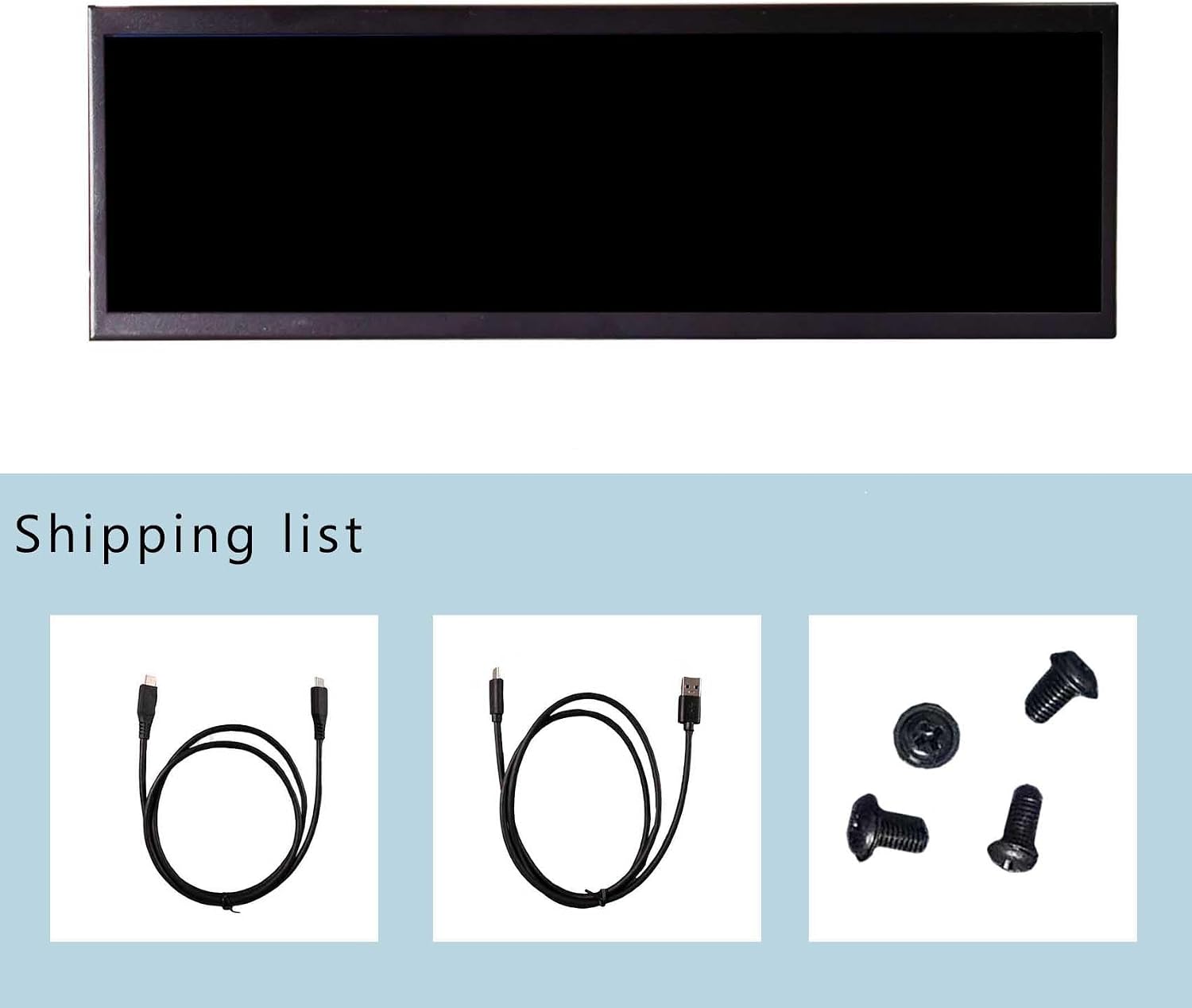 VSDISPLAY 14.5'' 14.5 Inch 2560x720 2K IPS LCD Monitor Stretched Bar Display for Computer PC Case GPU CPU Secondary Screen Monitor,Supports USB-C Video Input