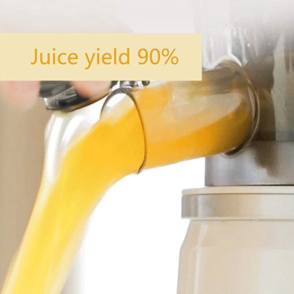 Slow Masticating Juicer with 65mm Large Mouth, Higher Juice Yield, Quiet Motor, Reverse Function, Easy Clean, for Fruits & Vegetables
