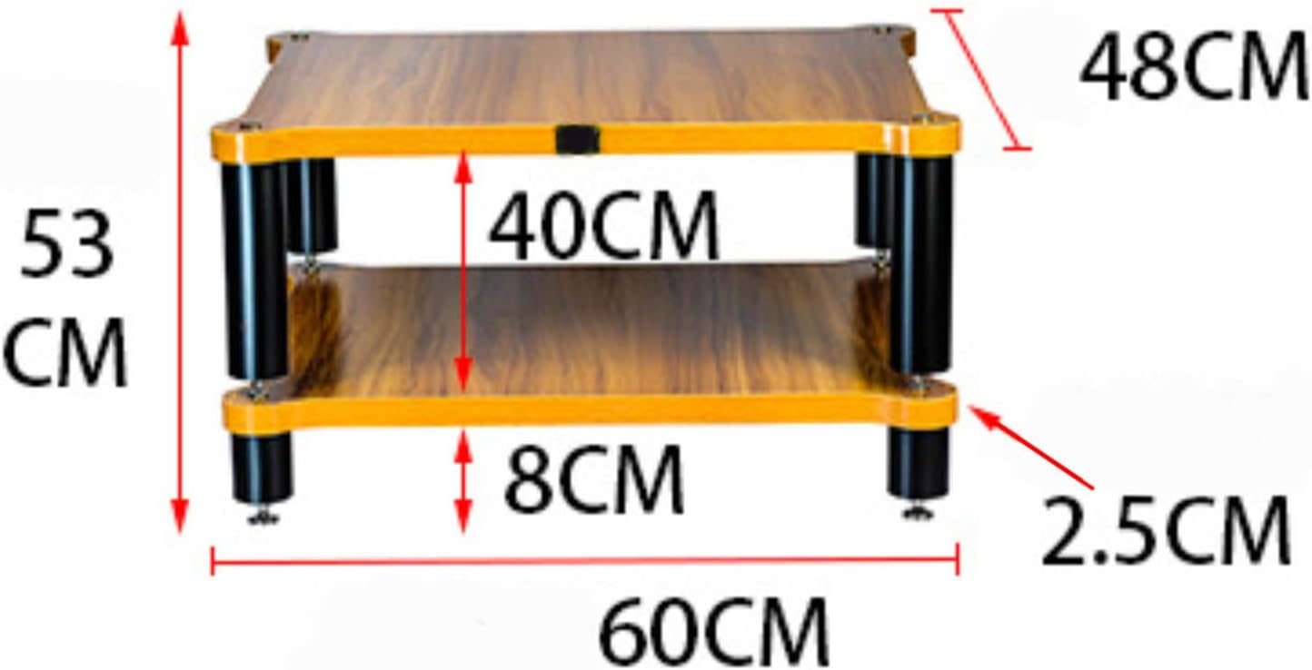 23.62in Double Layer Vibration Damping Amplifier Rack Stackable Audio Equipment Shelf Home Theater Living Room Study(60 * 48 * 28cm)