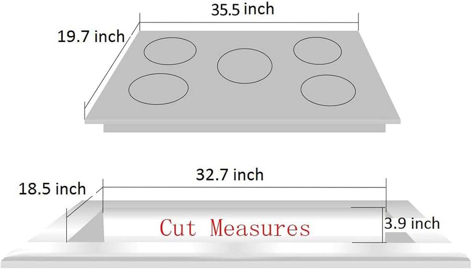 36 Inch Gas Cooktop, Built-in Tempered Glass 5 Burners Stovetop LPG/NG Convertible Stove Top Dual Fuel Cooktop DM5189-01