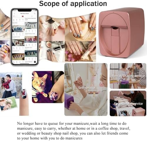 Portable 3D Nail Art Printer - Digital Mobile Machine with WiFi & DIY Support, All-in-One Nail Painting & Drying for Home Beauty Care for Girls