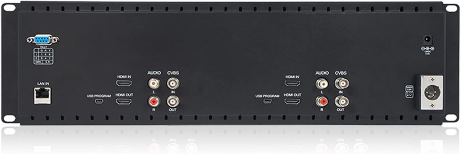 FEELWORLD D71 Plus -H Dual 7' 3RU IPS 1920x1200 Broadcast LCD Rack Mount Monitor with HDMI, AV Input and Output