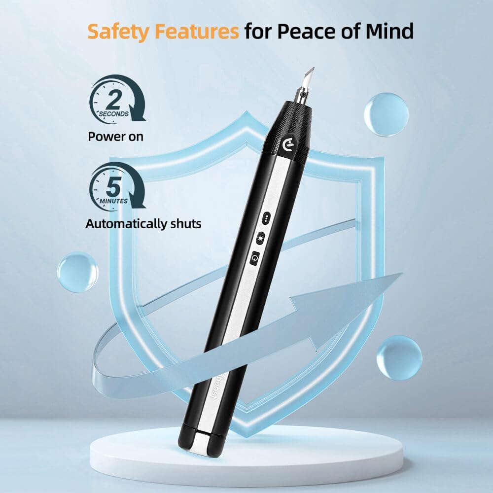 Hanboost C1 30W Ultrasonic Cutter Knife 40kHz Wireless Handheld Tool for 3D Print Deburring DIY Cutting with Replaceable Blade Tool for PLA/Resin/ABS with Replaceable Blades & LED Light