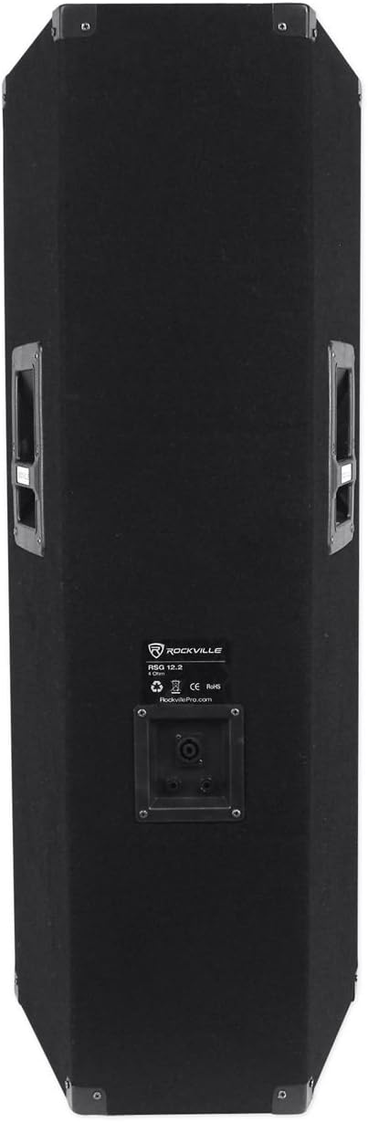 Rockville RSG12.2 Dual 12' 2000W 3-Way Passive PA Speaker, 4-Ohm, Piezo Tweeters, Full-Range Sound, Rugged Build, for DJs and Live Performances