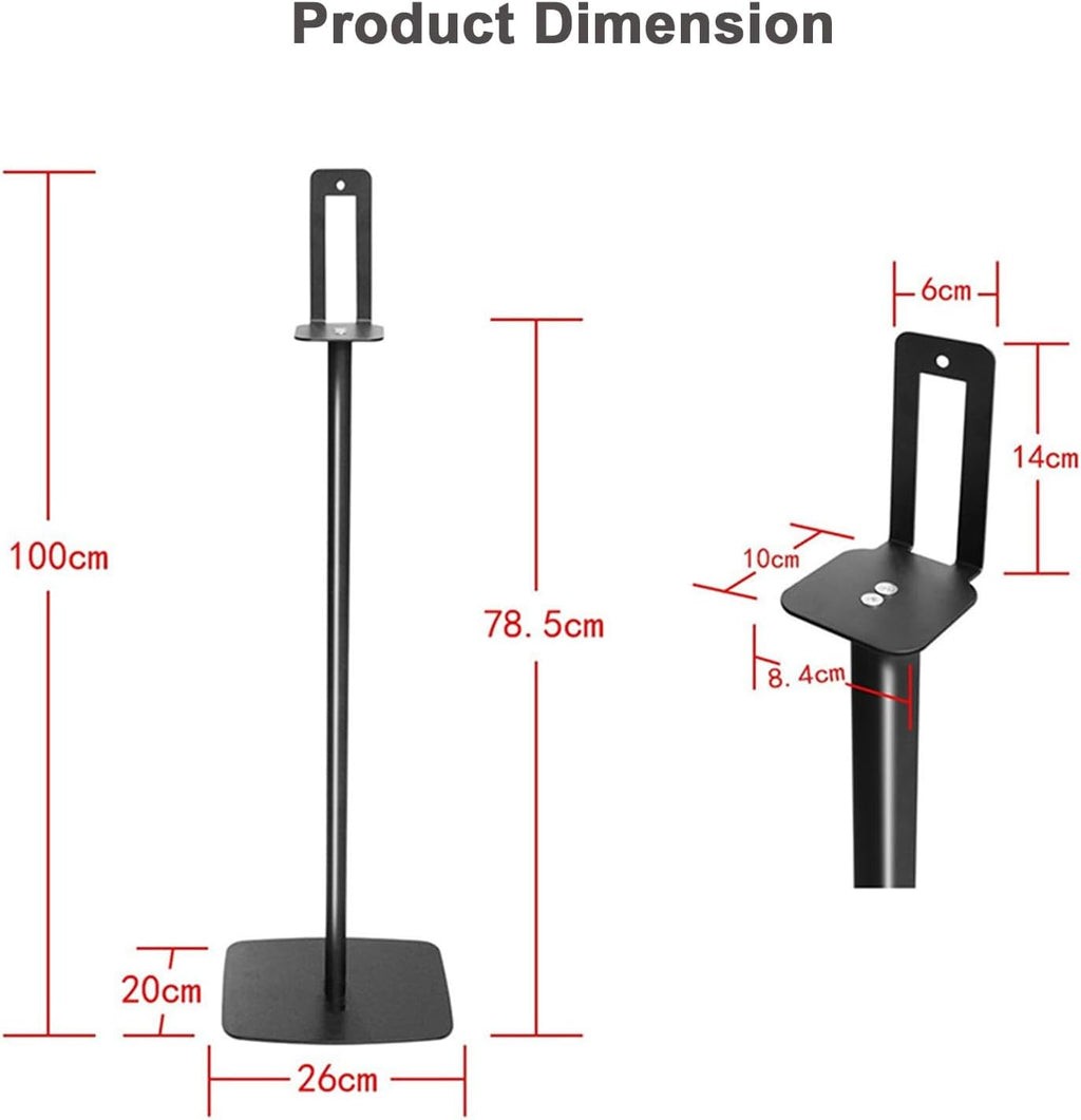 Speaker Stands Pair for DENON Home 150 Wireless Smart Speaker, Heavy Duty Base Floor Stands for Surround Sound with Power Cord Management