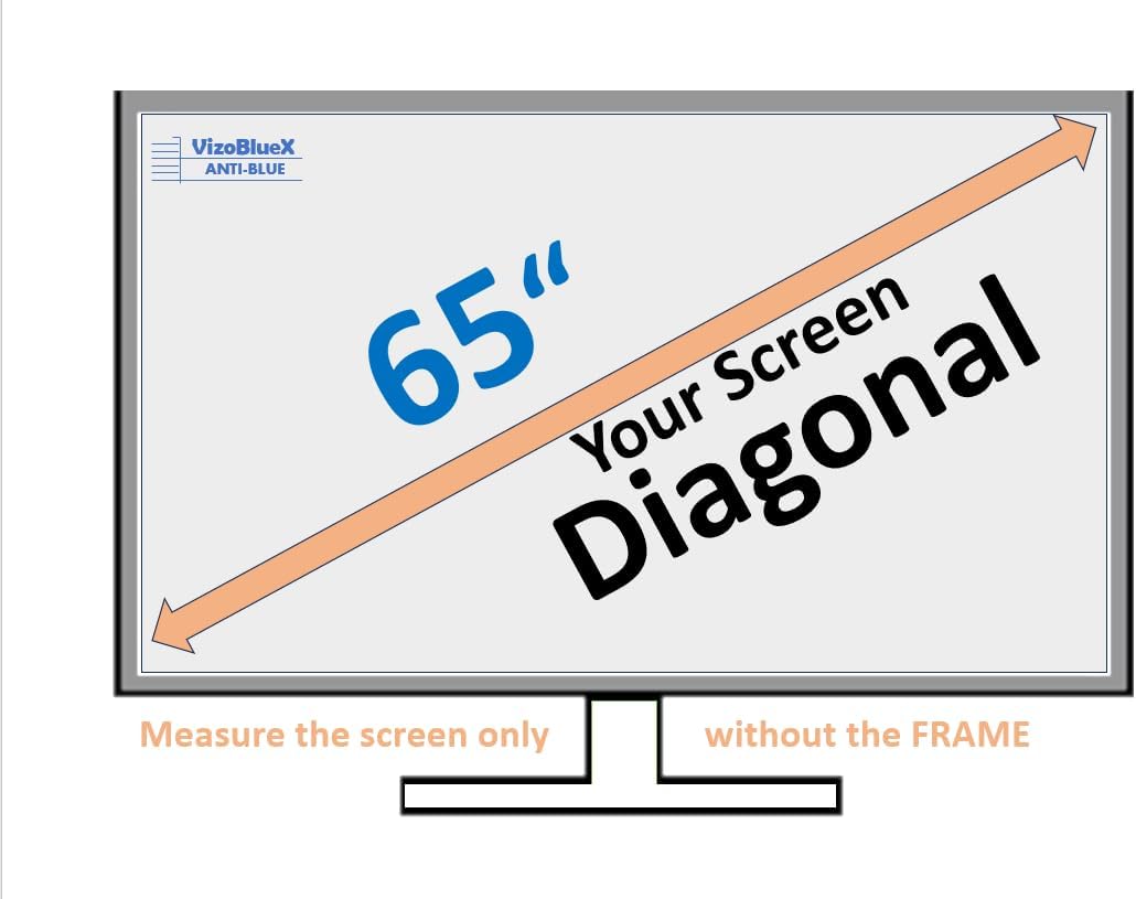 VizoBlueX 65 inch Blue Light and Damage TV Screen Protector. Protection Shield & Anti-Blue Light Filter Blocking UV for LCD LED 4K OLED QLED (57.3 x 32.9 inch)