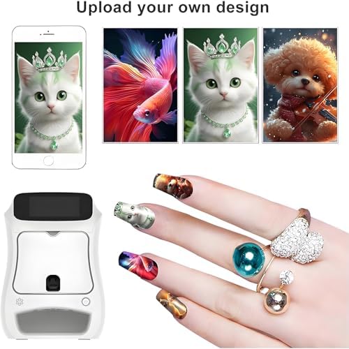 Portable 3D Nail Art Printer - Mobile Touch Screen Machine, WiFi & DIY Support, Fast 10-Second Painting, Ideal for Girls' Home Beauty & Personal Care, Pink