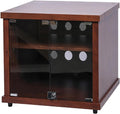 Wooden Media Cabinet for Record Player & Stereo, Stylish Audio Rack Tower, Record Player Stand with Storage, Perfect for Living Room (56.5x55x60cm)