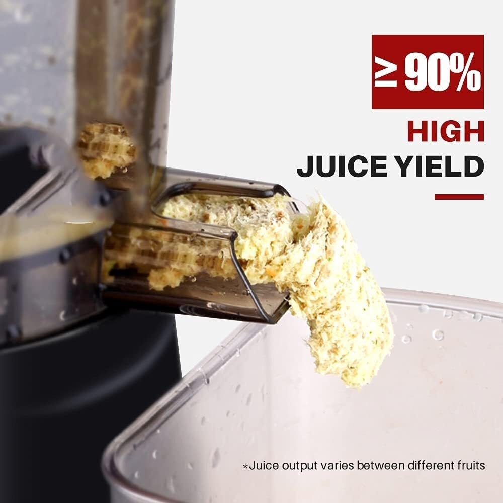 Slow Juicer, 7Lv Spiral Cold Press Juicer with Filter, Large Diameter Electric Juicer, Easy to Clean, 150W, 50dB Noise, 1000ML Capacity