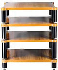 4-Tier Sturdy Solid Wood HiFi Rack - Premium Av Shelf for Home Theater & Audio Equipment Organizes Turntables Amplifiers & Music Gear Ideal for Audiophiles-Wood Color-60 * 78 * 48cm