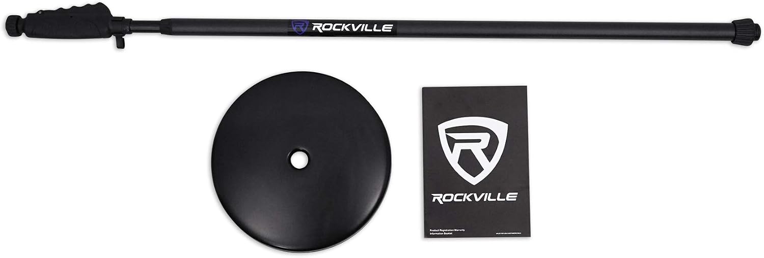 Rockville Microphone Bundle: ISOBOX Sound Isolation Box with Mic Stand & Pop Filter, RVMIC4 v2 Round-Base Pro Mic Stand with Quick-Release Hand Clutch, 2-items