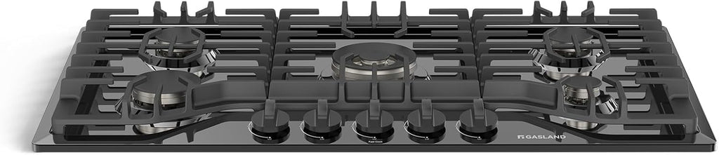 GASLAND 36 Inch Gas Cooktop 5 Italy Sabaf Burner, PRO GH2365EF, Built-in NG/LPG Convertible Stovetops, Gas Countertop Plug-in with Thermocouple Protection, CSA Certified, Black