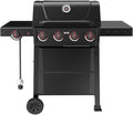 Feasto Propane Gas Grill, 36,000 BTU Outdoor Patio BBQ, Porcelain-Enameled Cookbox & Porcelain-Enameled Cast-Iron Grates, 559 Sq. In., Black (Black, 4) (Black2)