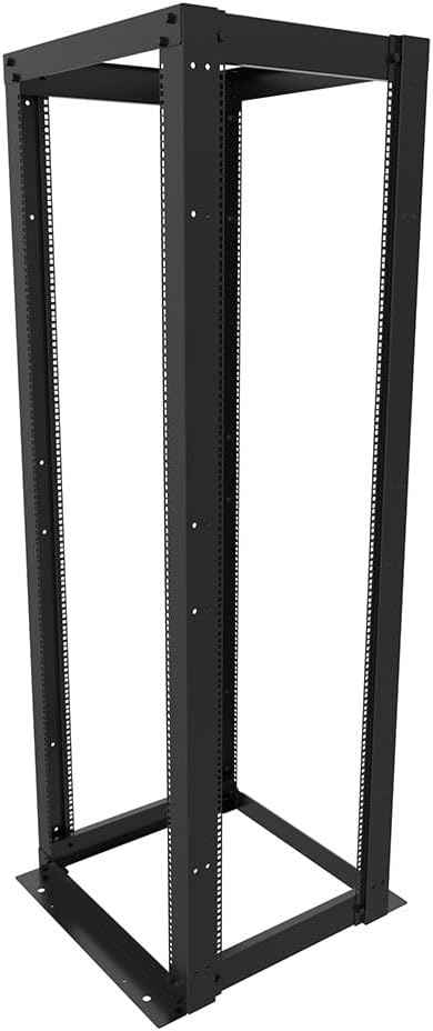 NavePoint 42U 23-inch Width 4-Post Frame Rack - Open Frame Rack with Cage Nut for 19 Inch Equipments, Server Rack 881 lbs Weight Capacity, Floor Mount, RU Markings
