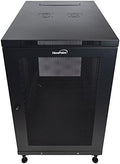 NavePoint 18U Network Cabinet with Wheels 33' Deep, 18U Wall Mount Server Rack with Locking Perforated Door, 19 Inch Rack for IT Equipment, 18U Network Rack Enclosure, 1000lbs Capacity, Black