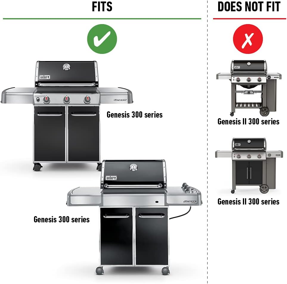 Weber Porcelain‑Enameled Cast‑Iron Cooking Grates 19.5' x 12.9' – Superior Heat Retention, Heavy‑Duty, Long‑Lasting Replacement Grates, Genuine Weber Grill Replacement