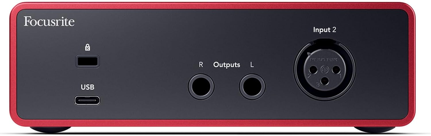 Audiosavings Bundle: Focusrite Scarlett Solo 4th Gen Studio Recording USB Audio Interface Bundle with Rockville RDTS Microphone Stand+RCM SR Studio/Recording Microphone+PRO-M50 SR Headphone (4 Items)