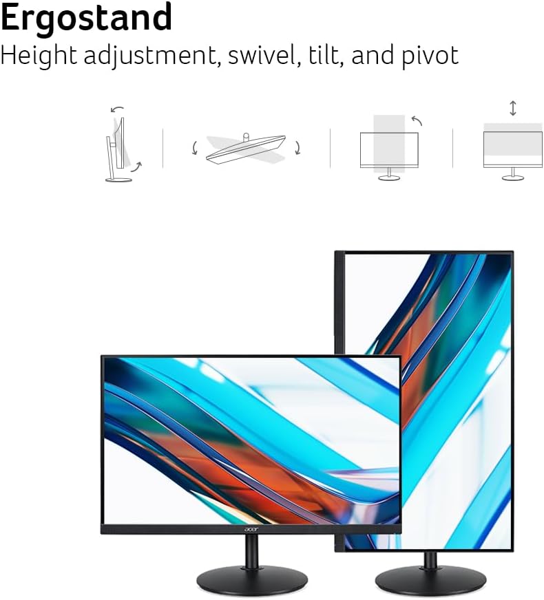 acer 27 Inch 4k IPS Monitor for Home, Office & Creators | 99% sRGB Color Accuracy | 90w USB-C Port Charges and Connects | Adjustable Height, Tilt, Swivel, Pivot | USB-C, DP & HDMI | CB272K