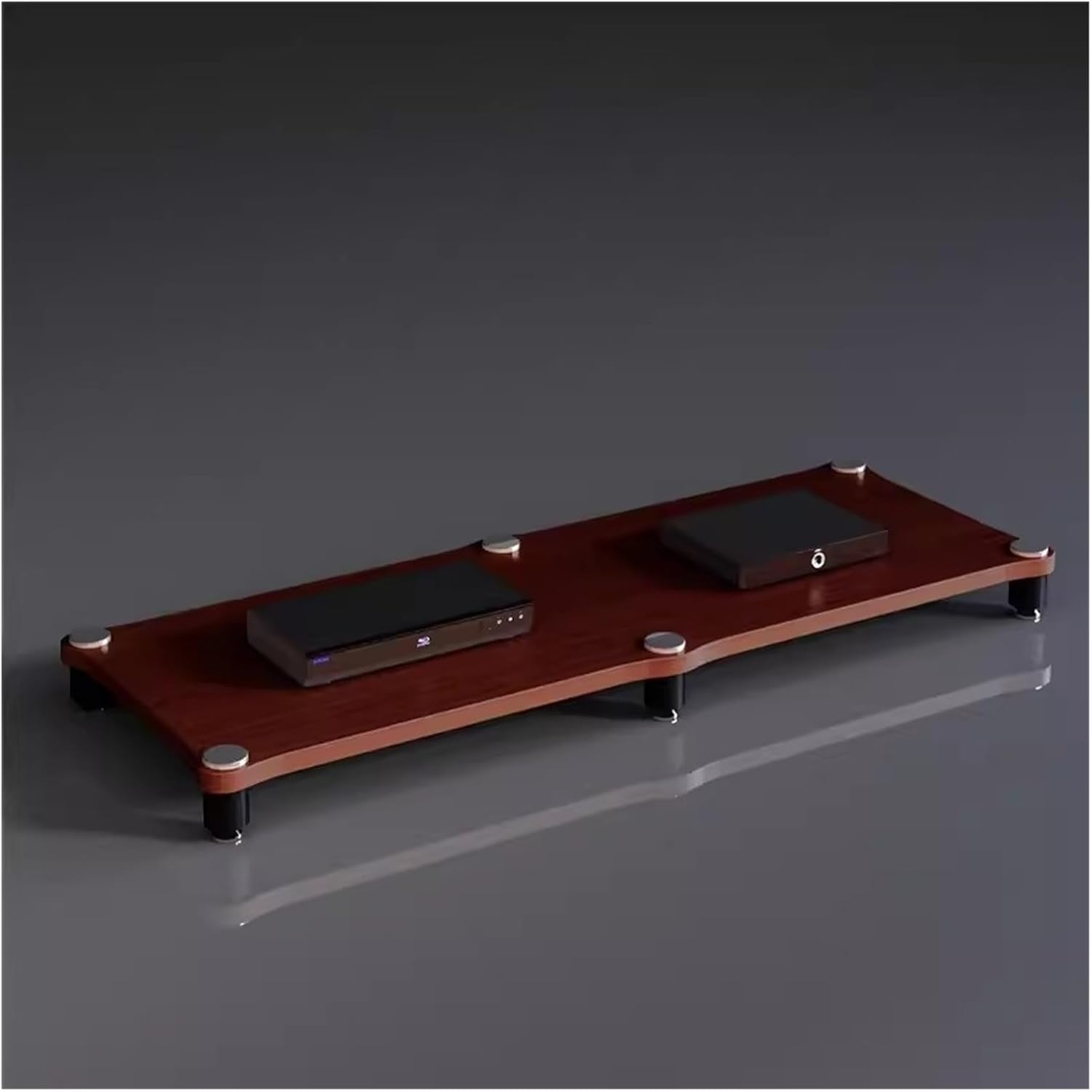 120Cm Long Media Stand Audio/Video Component Cabinet, Home Stereo Racks and Stands, Heavy Duty Upright Modern Audio Equipment Rack, Open-Ended Modular Unit,Brown-1 Tier