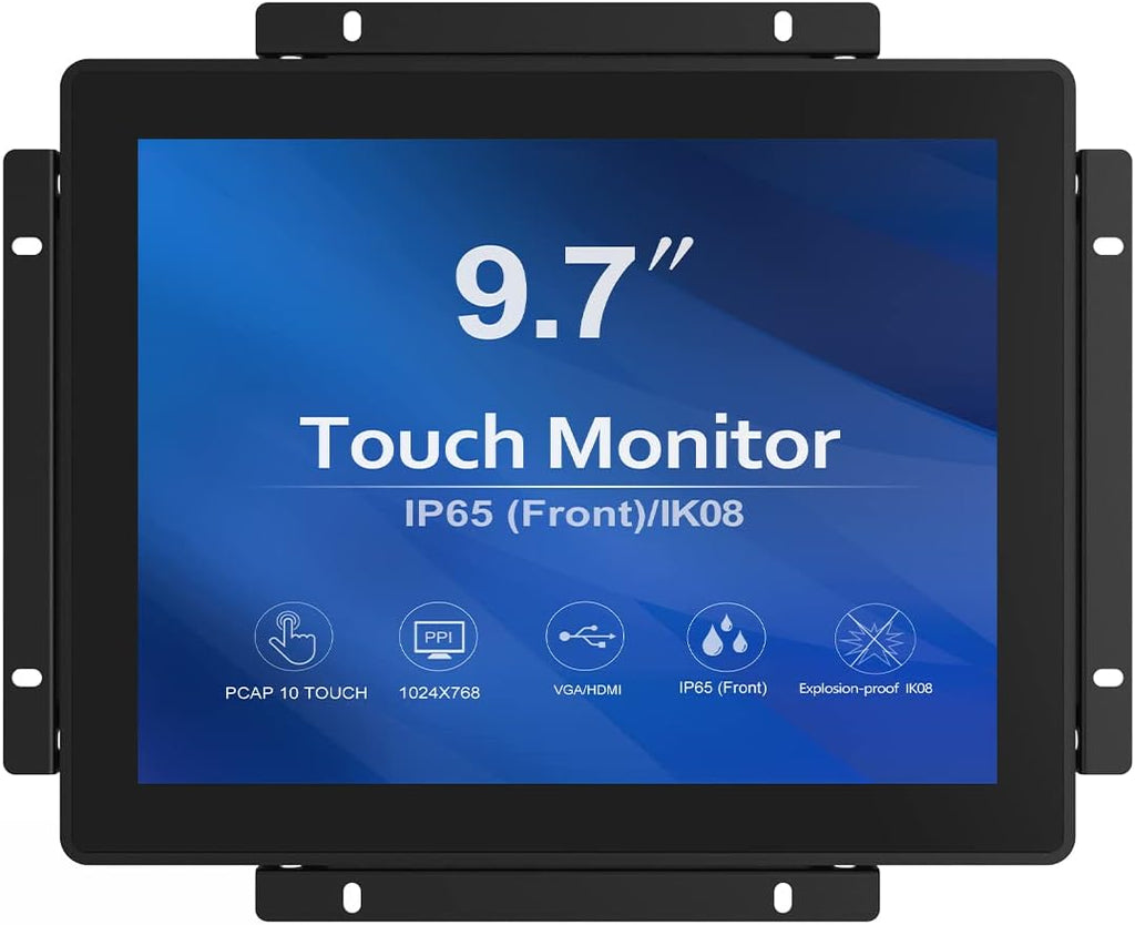 GreenTouch 9.7 Inch Open Frame 1024x768 PCAP Touch Screen Monitor, Embedded Touch LCD Display for Industrial