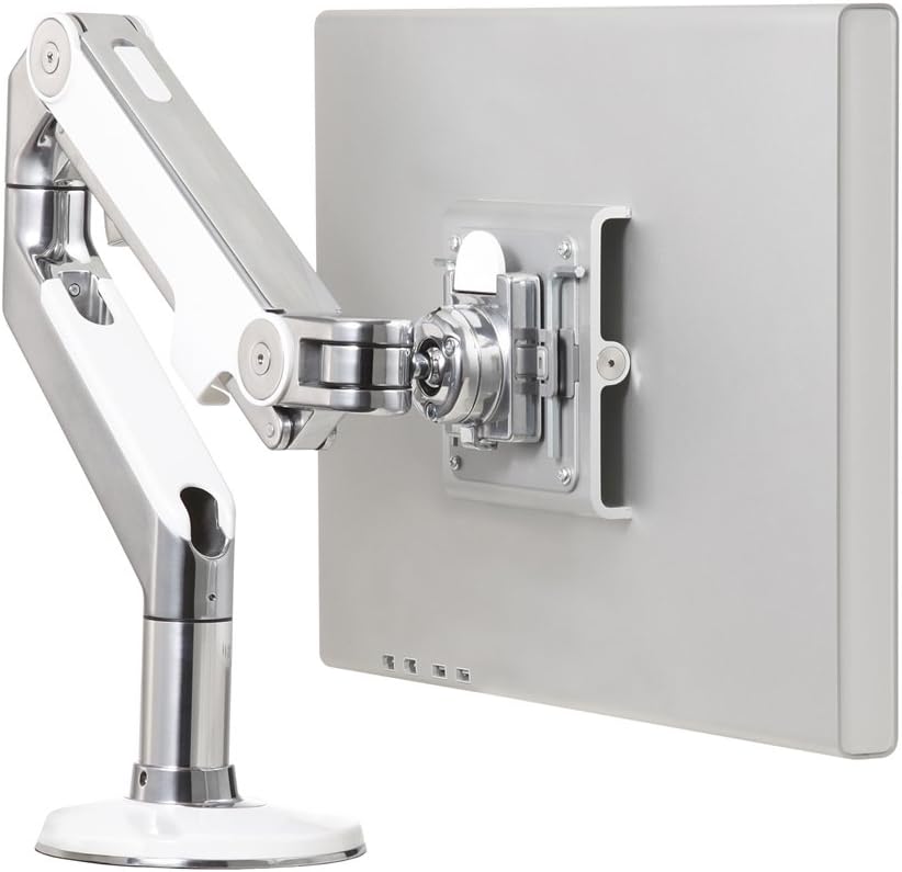 Humanscale M8 Adjustable Articulating Monitor Arm - Bolt Through Mount with Base - Black with Black Trim