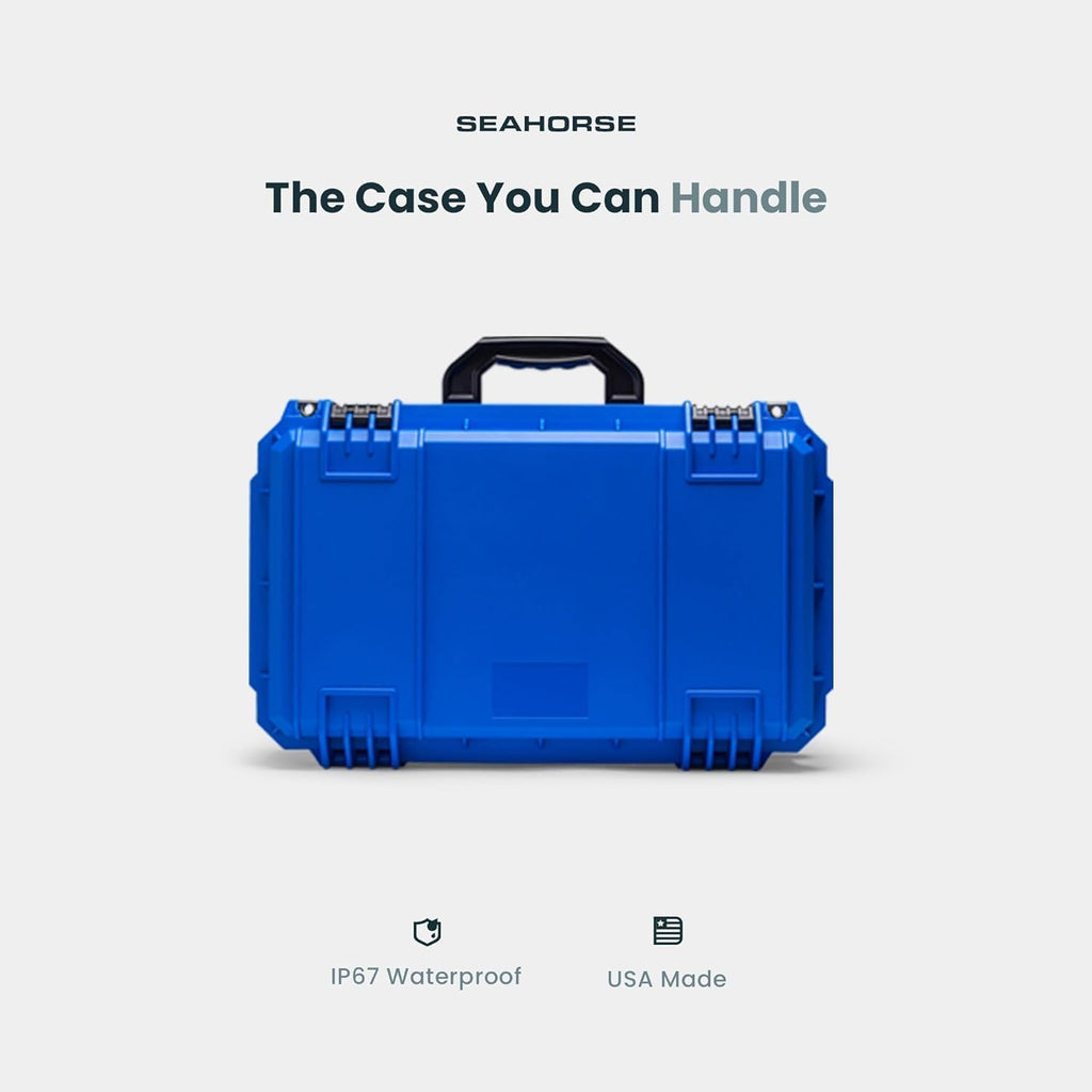 Seahorse 830 Professional Camera Case with Padded Dividers, TSA Approved, MIL‑Spec, IP67 Waterproof, USA Made for Photographers and Travel Enthusiasts