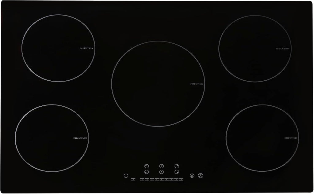Happybuy Electric Cooktop, 5 Burners, 30'' Induction Stove Top, Built-in Magnetic Cooktop 9200W, 9 Heat Levels, LED Touch Control with Child Lock & Overheat Protection