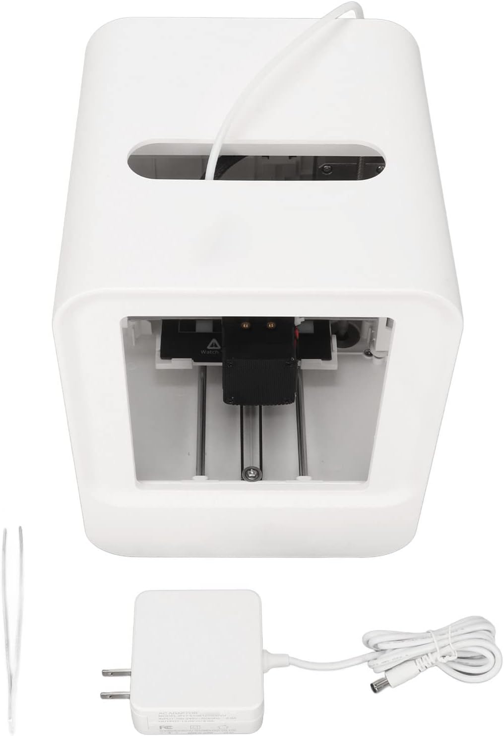 Gonetre 3D Printer Mini Intelligent Desktop 3D Printer High Accuracy Easy to Use Out of The Box Fully Assembled for Beginners Kids Home School Office White EC1 (US Plug)