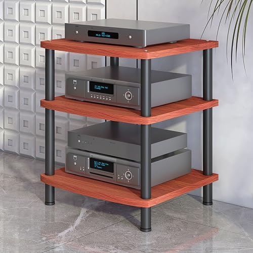 2-Tier Audio Rack Shelf, HiFi Media Stand for Living, Gaming & Recording Rooms, Sturdy Audio Cabinet, Stylish Home Entertainment Furniture (Color: B)