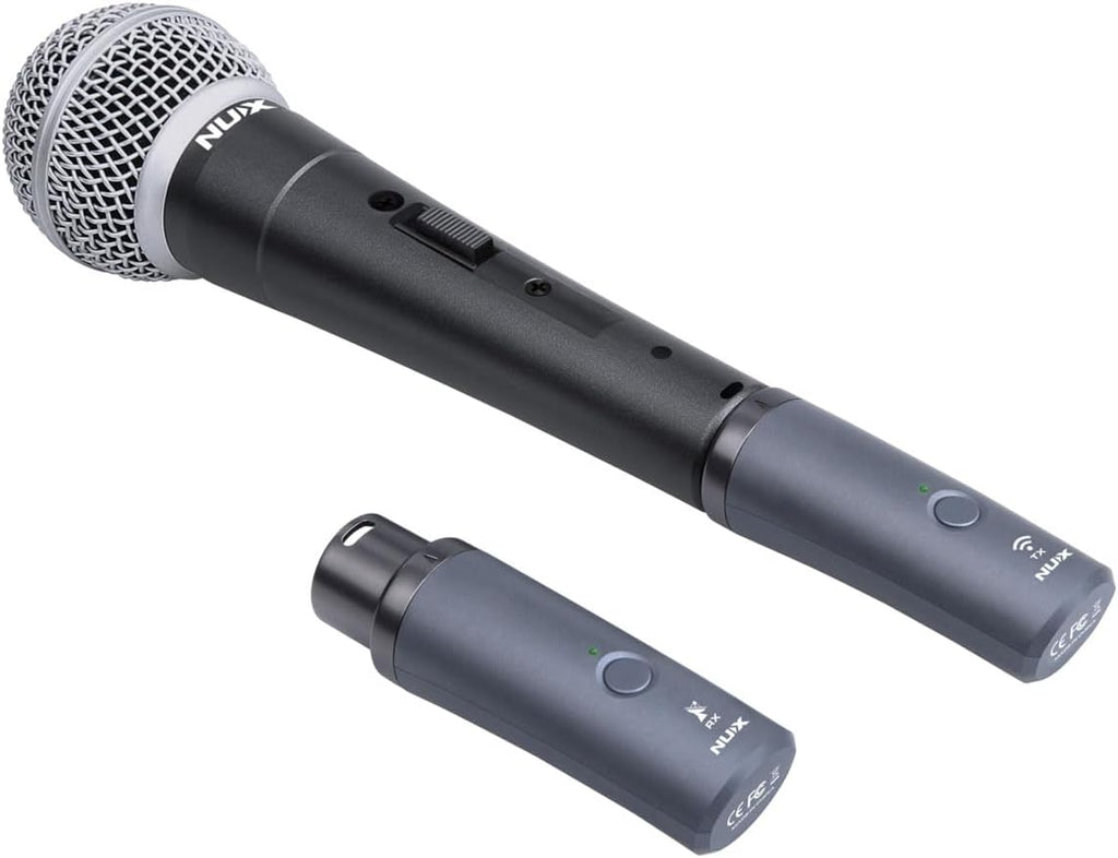 NUX B-3RC 2.4GHz Microphone Wireless System with Charging Case, Microphone Bundle, 24-bit/44.1kHz, Long Distance Transmission, Ultra-Low Latency, Long Lasting Battery, Auto Pairing