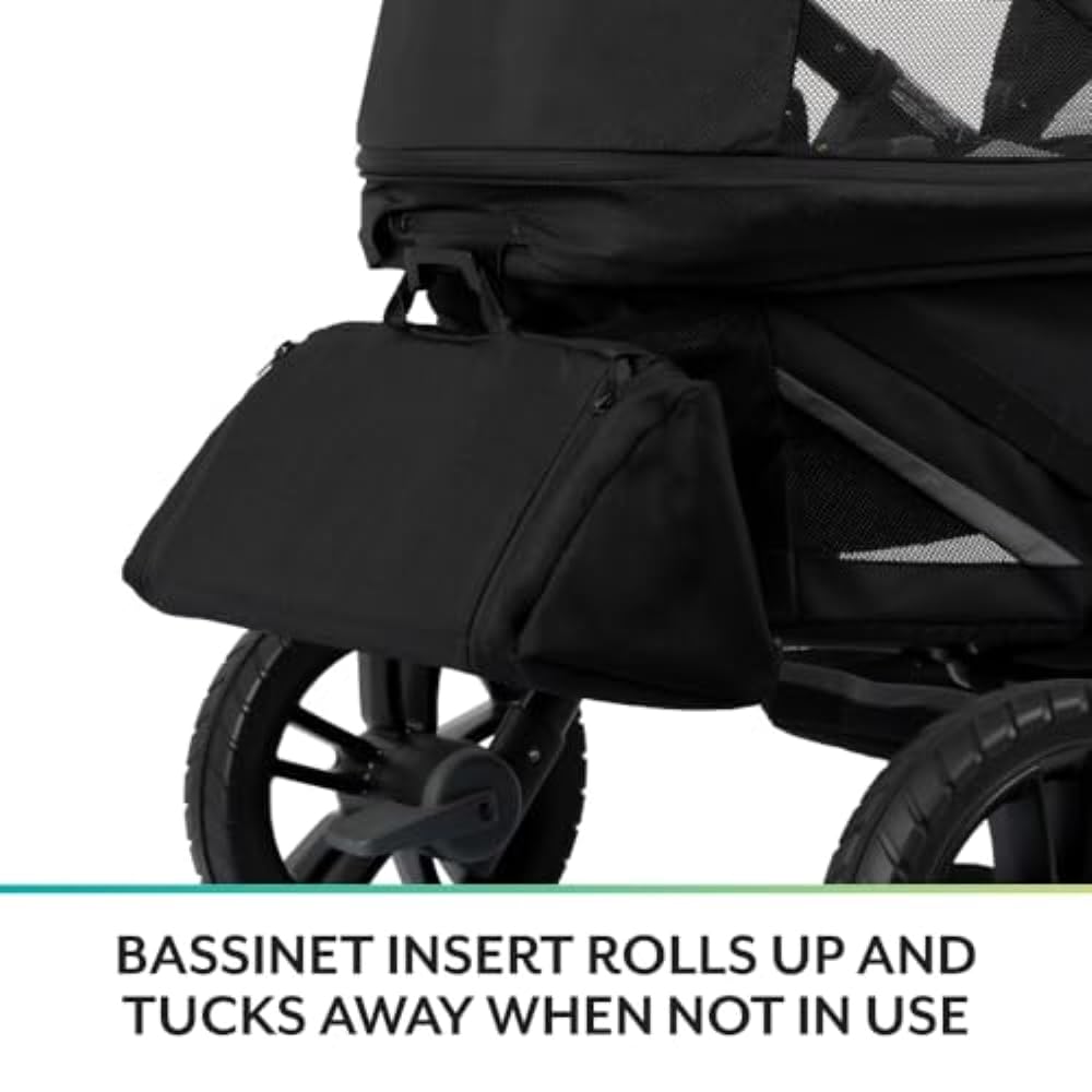Evenflo Pivot Xplore Dreamz All-Terrain Stroller Wagon with Bassinet Insert (Voyager Green)