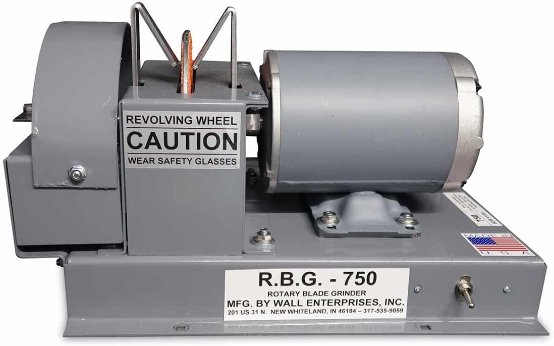 RBG 750 Dual Disc Blade Grinder & Sharpener, Mulching Blade Sharpener